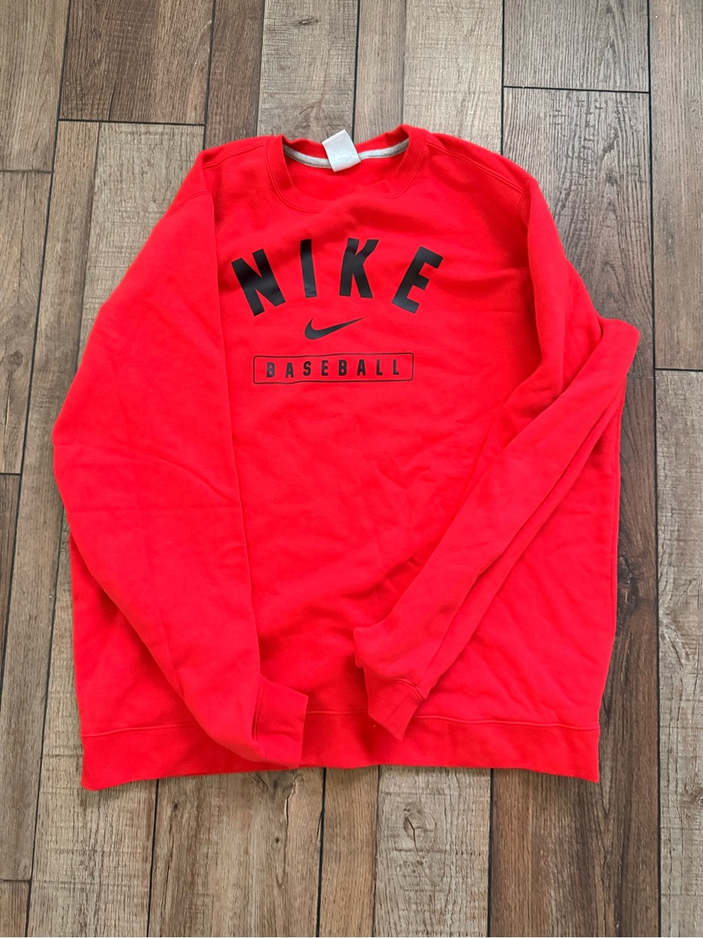 & Other Stories Red Crewneck Sweatshirt with Black Logo